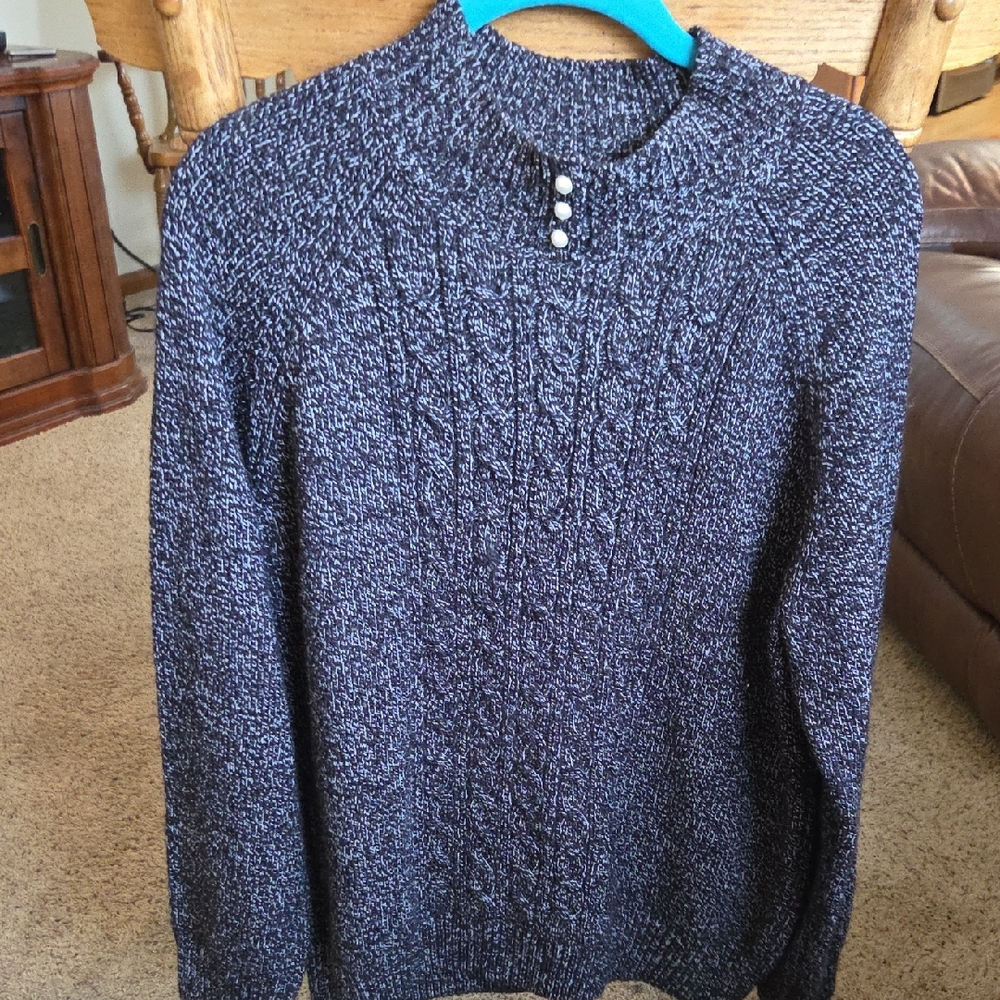 Karen Scott Men's Dark Gray Crewneck Sweater